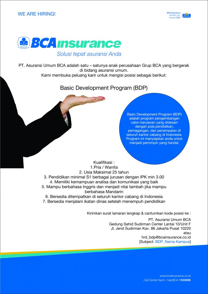 Lowongan Kerja BCA Insurance Lowongan Kerja BCA Insurance