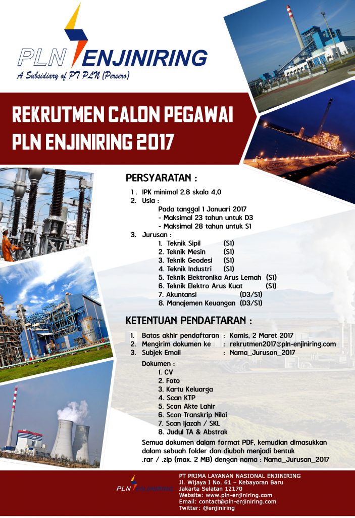 Lowongan Kerja PT. PLN Enjiniring