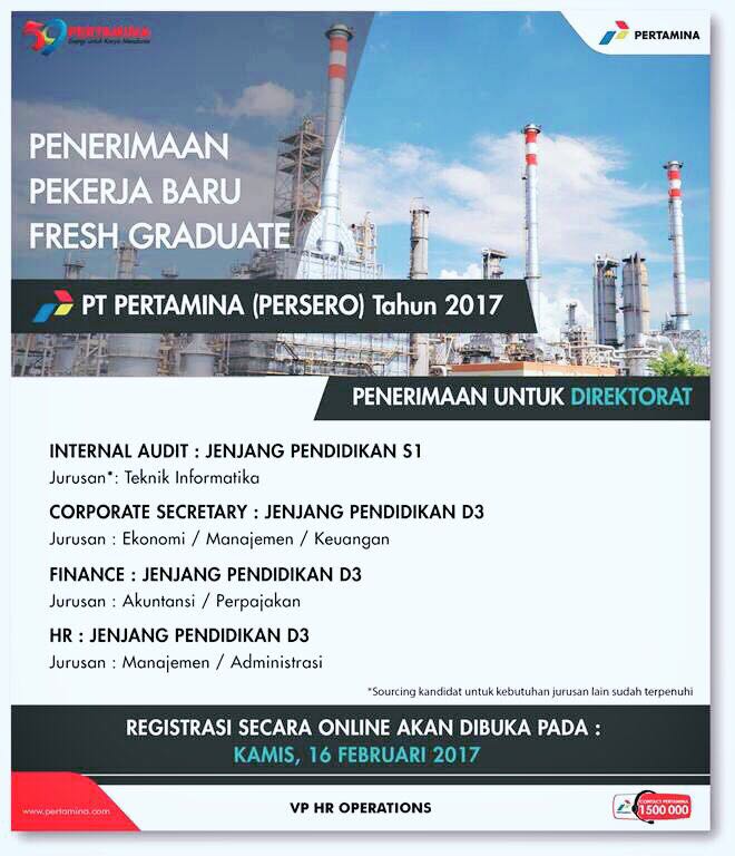 Lowongan Kerja PT Pertamina (Persero)