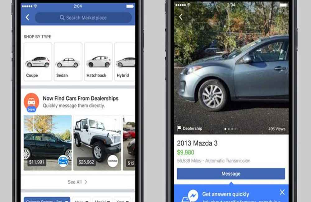 Kini Facebook Punya Layanan Jual Beli Mobil