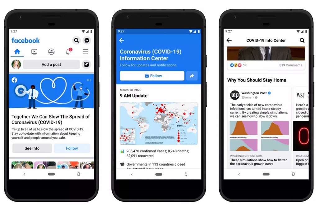 Facebook Tampilkan Informasi Covid-19 di Atas News Feed